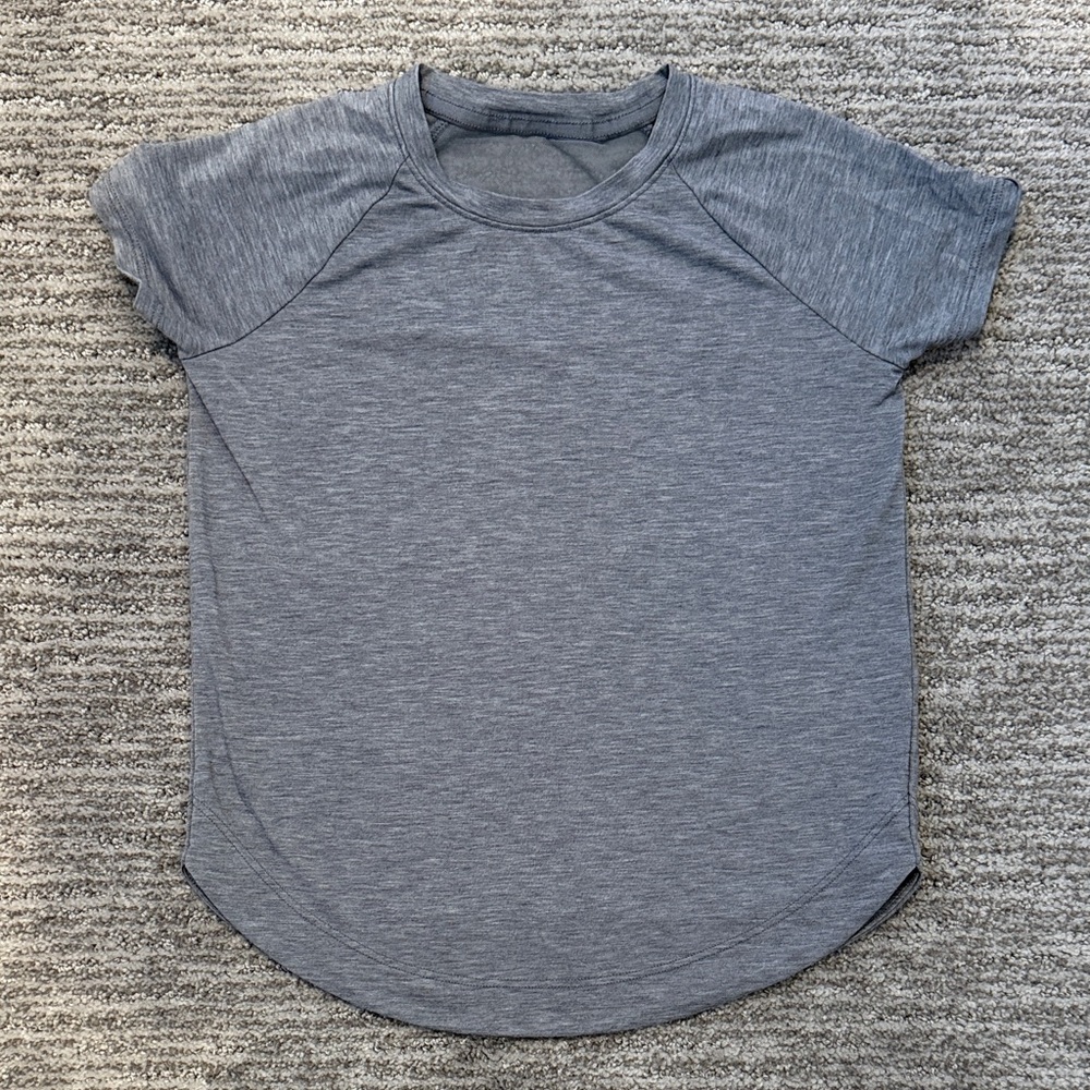 Athleta girl gray top with mesh back panel